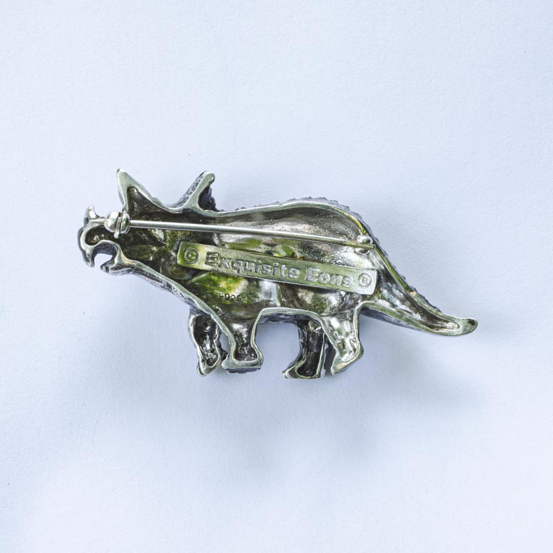 An Intrepid Triceratops Brooch