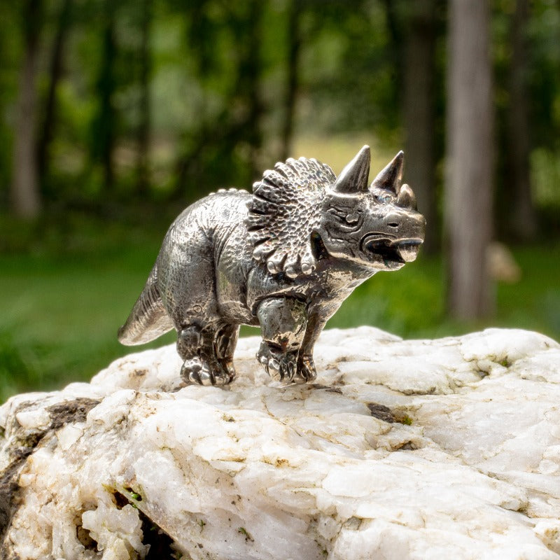 An Intrepid Triceratops Brooch