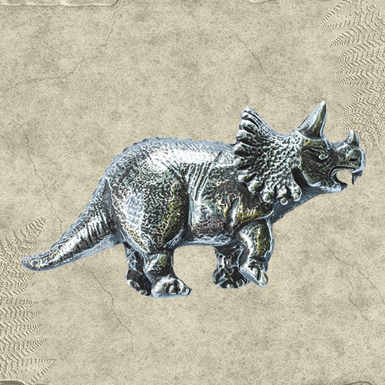 An Intrepid Triceratops Brooch