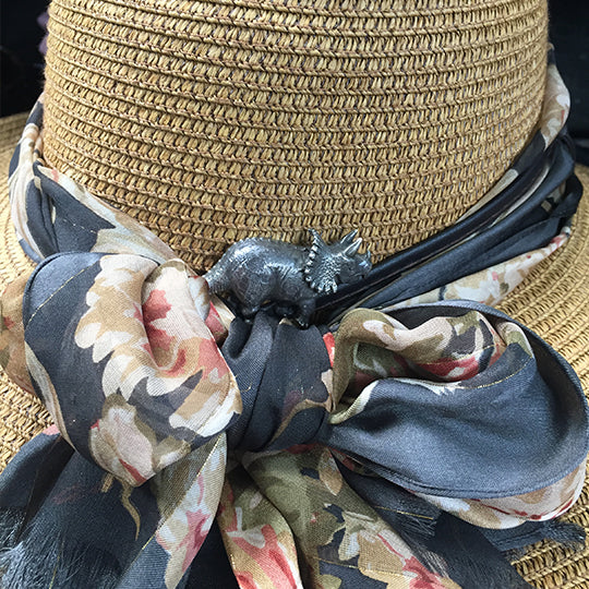 An Intrepid Triceratops Brooch