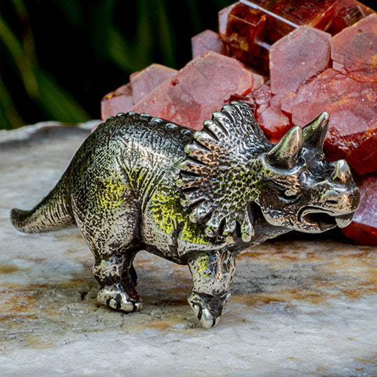 An Intrepid Triceratops Brooch