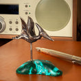 Load image into Gallery viewer, A Top-flight Pteranodon Desk Ornament on a malachite-chrysocolla base

